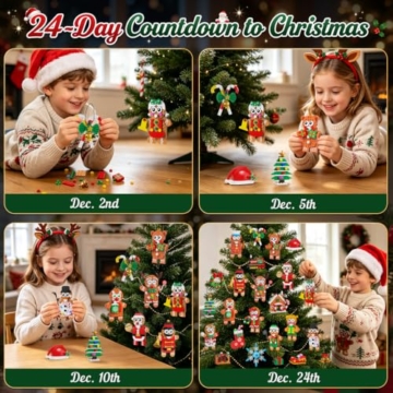 INSOON Adventskalender 2026 Lebkuchen-Weihnachtsanhänger Bauset für Kinder - 2