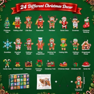INSOON Adventskalender 2026 Lebkuchen-Weihnachtsanhänger Bauset für Kinder - 5