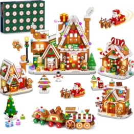INSOON Adventskalender 2026 Lebkuchenhaus Mini-Klemmbaustein-Set mit Licht - 1