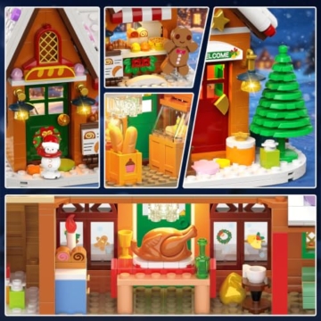 INSOON Adventskalender 2026 Lebkuchenhaus Mini-Klemmbaustein-Set mit Licht - 5