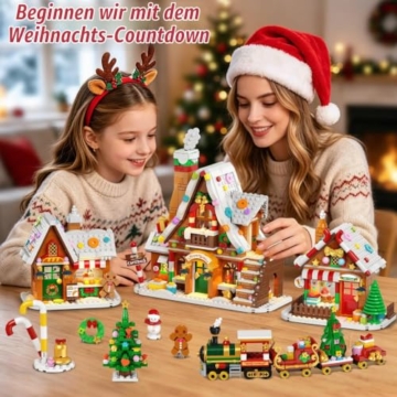 INSOON Adventskalender 2026 Lebkuchenhaus Mini-Klemmbaustein-Set mit Licht - 6
