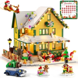 INSOON Adventskalender 2026 Weihnachtshaus Mini Bauspielzeug Set mit Licht - 1