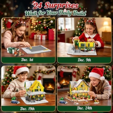 INSOON Adventskalender 2026 Weihnachtshaus Mini Bauspielzeug Set mit Licht - 2