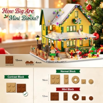 INSOON Adventskalender 2026 Weihnachtshaus Mini Bauspielzeug Set mit Licht - 6