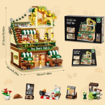 INSOON City Café Klemmbausteine mit Licht für Erwachsene Jugendliche ab 8+ - 9