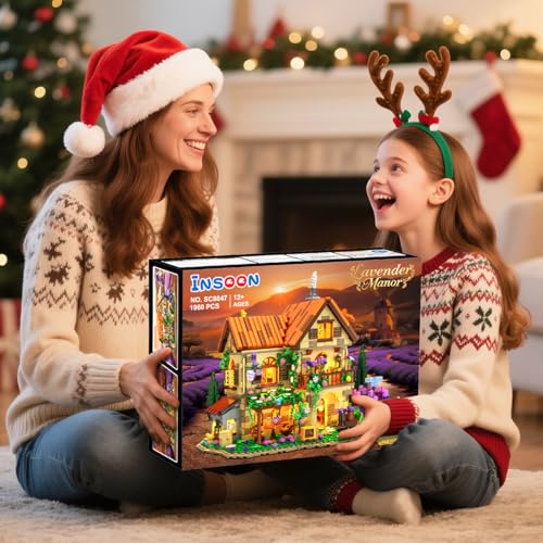 INSOON Lavendel Herrenhaus mit Licht (Set SC8847) Geschenk für Kinder