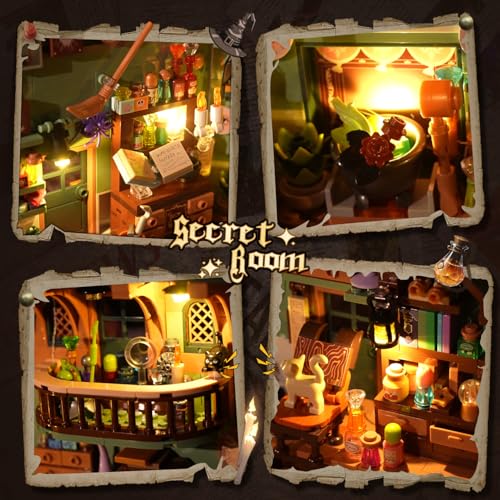 INSOON Magisches Zaubertrank Book Nook Haus mit LED