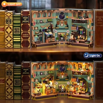 INSOON Magisches Zaubertrank Book Nook Haus mit LED