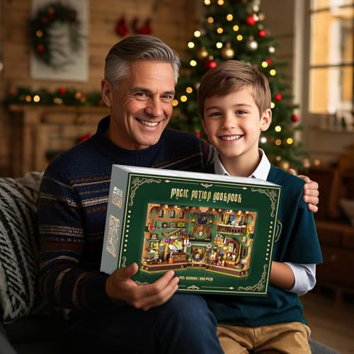 INSOON Magisches Zaubertrank Book Nook Haus mit LED