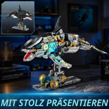 INSOON Mechanischer Orca Bausatz mit LED Licht, Technik STEM Modell - 6