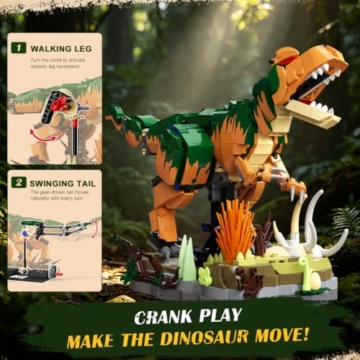INSOON Mechanischer STEM Dinosaurier Bauspielzeug für Kinder Jungen ab 8 + - 3