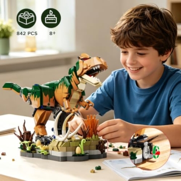 INSOON Mechanischer STEM Dinosaurier Bauspielzeug für Kinder Jungen ab 8 + - 4