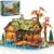 INSOON Overwater Cabin Mini Bausatz mit Licht, 2423 Stück Holz Wald Haus Bausteine mit Boot Fahrrad Tieren, Deko Baumhaus Klemmbausteine Modell für Erwachsene Jugendliche Jungen Mädchen ab 12+ Jahren - 1