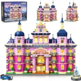 INSOON Pinkes Herrenhaus Bauspielzeug mit Licht, 3 Stil Friends Villa Konstruktions Baukasten Modell, 1815 Stück Mädchen Haus Schloss Klemmbausteine für Erwachsene Kinder Jungen Mädchen 8-12+ Jahren - 1
