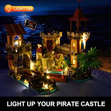 INSOON Piraten-Burg mit Schiff und LED Licht HG1020