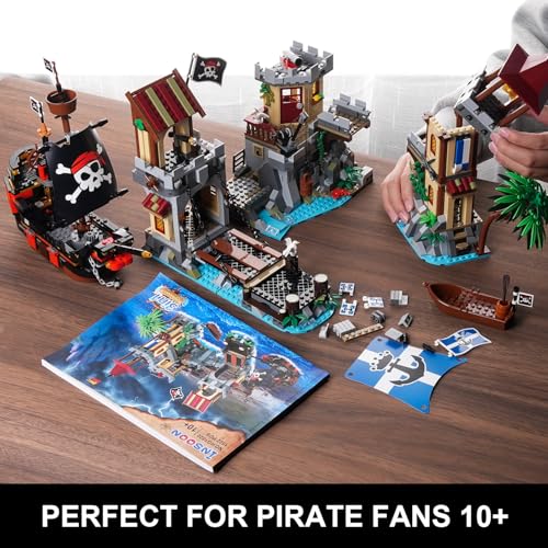 INSOON Piraten-Burg mit Schiff und Licht HG1020 Set