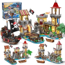 INSOON Piraten-Burg mit Schiff und Licht HG1020