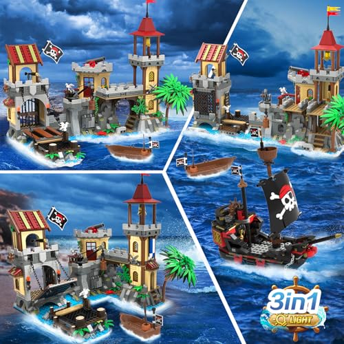 INSOON Piraten-Burg mit Schiff und Licht HG1020