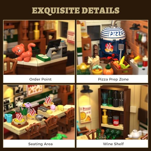 INSOON Stadtstraßen Pizza Haus mit Licht