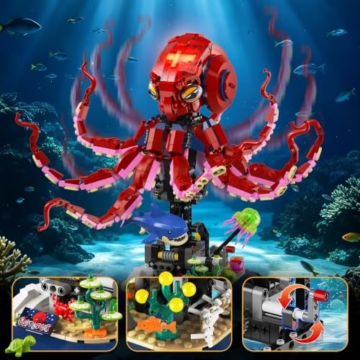 INSOON Technik Oktopus Klemmbausteine mit Licht für Jungen ab 10 Jahren - 5