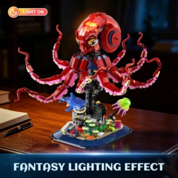 INSOON Technik Oktopus Klemmbausteine mit Licht für Jungen ab 10 Jahren - 7