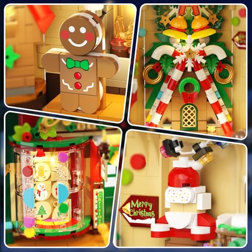 INSOON Weihnachten Book Nook Bauspielzeugset mit Licht