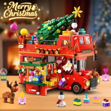 INSOON Weihnachten Bus Bauspielzeugset mit Licht