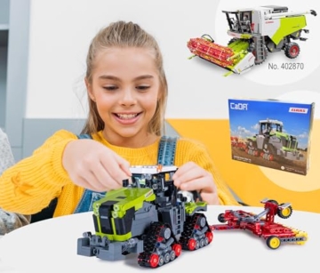 JAMARA 402856 CADA Claas Xerion 5000 Trac TS 1:32 Bricks, Kinder Landwirtschaft Spielzeug ab 8 Jahre, Technik für Jungs, Klemmbausteine Set, Geschenkidee für Kinder, Detailgetreu - 6
