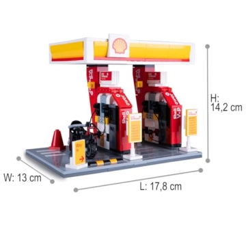 JAMARA 402858 CADA Shell Tankstelle Bricks, für Kinder Technik Spielzeug ab 8 Jahre, Geschenkidee für Kids, Klemmbausteine Set, Fördert Feinmotorik und technisches Verständnis - 3