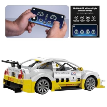 JAMARA 402867 CADA Set C51081W Opel Astra V8 Coupe 1:20 2,4GHz Bricks - Auto Spielzeug Modell, Renn-Sportwagen für Kids ab 6 Jahre, RC Ferngesteuert, Geschenkidee, App bedienbar - 5