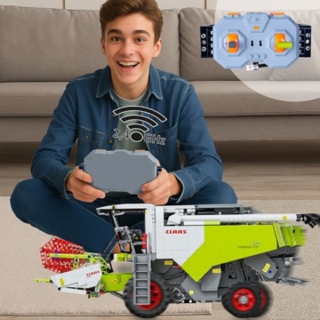 JAMARA 402873 CADA Claas Dominator 370 1:18 2,4GHz Bricks, Kinder Landwirtschaft ab 14 Jahre, RC Technik für Jungs, Ferngesteuertes Spielzeug, Geschenkidee für Kinder, Dualmodus - 2