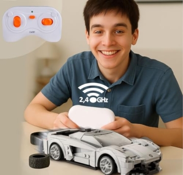 JAMARA 402876 CADA Lotus Evija 1:18 2,4GHz Bricks, Spielzeug Modellauto, Sportrennwagen für Kinder ab 6 Jahre, Geschenkidee Jungen und Mädchen, Detailgetreues Design, Dualmodus - 2