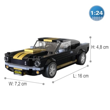 JAMARA 402883 CADA Shelby GT 350 H 1:24 Bricks - Spielzeug Modellauto, Sportrennwagen für Kinder ab 8 Jahre, Geschenkidee Jungen und Mädchen, Detailgetreues Design, Bedruckte Bauteile - 3