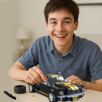 JAMARA 402883 CADA Shelby GT 350 H 1:24 Bricks - Spielzeug Modellauto, Sportrennwagen für Kinder ab 8 Jahre, Geschenkidee Jungen und Mädchen, Detailgetreues Design, Bedruckte Bauteile - 6