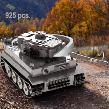 JAMARA 402894 CADA Panzer Tiger 1:35 2,4GHz Bricks - Klemmbausteine Panzer Set, Toy Spielzeug Bausteine, Building Kids ab 8 Jahre, Geschenkidee Kids, Detailgetreues Design - 5