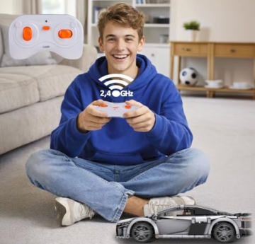 JAMARA 402898 CADA Audi R8 Coupé 1:14, 2,4GHz Bricks, Spielzeugauto Modellauto, Rennwagen Sportwagen für Kinder ab 6 Jahre, RC Ferngesteuert, Geschenkidee, Dualmodus, Detailgetreu - 2