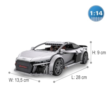 JAMARA 402898 CADA Audi R8 Coupé 1:14, 2,4GHz Bricks, Spielzeugauto Modellauto, Rennwagen Sportwagen für Kinder ab 6 Jahre, RC Ferngesteuert, Geschenkidee, Dualmodus, Detailgetreu - 3
