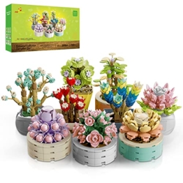 JMBricklayer Blumen Sukkulenten Bonsai Bausteine Set 20104, Blumenstrauß Klemmbausteine für Erwachsene, Home Dekor, Botanical Collection, Geburtstagsgeschenke zum Muttertag für Mädchen und Frauen - 1