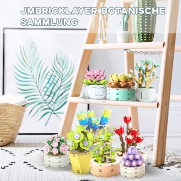 JMBricklayer Blumen Sukkulenten Bonsai Bausteine Set 20104, Blumenstrauß Klemmbausteine für Erwachsene, Home Dekor, Botanical Collection, Geburtstagsgeschenke zum Muttertag für Mädchen und Frauen - 5