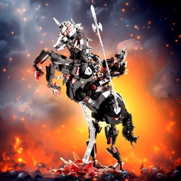 JMBricklayer Dark Rider Mech-Bausatz 70172, Hell Rider-Spielzeug mit Magma-Basis, Mech-Actionfigur-Modellbausatz-Sammlung, Zimmer- und Bürodekor, Geschenk für Kinder ab 12 Jahren,Jungen und Erwachsene - 2