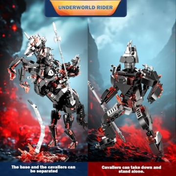 JMBricklayer Dark Rider Mech-Bausatz 70172, Hell Rider-Spielzeug mit Magma-Basis, Mech-Actionfigur-Modellbausatz-Sammlung, Zimmer- und Bürodekor, Geschenk für Kinder ab 12 Jahren,Jungen und Erwachsene - 3