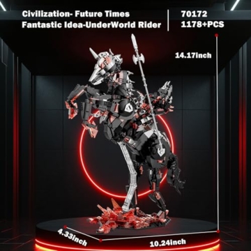 JMBricklayer Dark Rider Mech-Bausatz 70172, Hell Rider-Spielzeug mit Magma-Basis, Mech-Actionfigur-Modellbausatz-Sammlung, Zimmer- und Bürodekor, Geschenk für Kinder ab 12 Jahren,Jungen und Erwachsene - 5