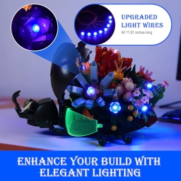 JMBricklayer LED-Beleuchtungsbausatz, 2x6 aufleuchtende Steine mit Lichtsensor-Modus, DIY-Beleuchtungsbaustein-Zubehör Dekorations-Spielset kompatibel mit gängigen Marken, Blau - 2