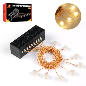 JMBricklayer LED-Licht-Baustein-Set, 2 x 6 Leuchtsteine mit Lichtsensormodus, DIY-Beleuchtungsbaustein-Zubehör, kompatibel mit großen Marken - 1