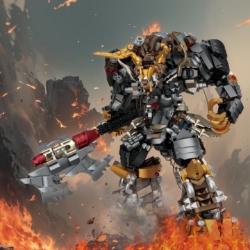 JMBricklayer Mech-Roboter-Bausätze für Erwachsene, 70166 Hero-Mecha-Modellbausätze für Männer, imposantes Actionfiguren-Ausstellungsmodell mit beweglichen Gelenken, Geschenke zum Jungen ab 8+ Jahren - 5