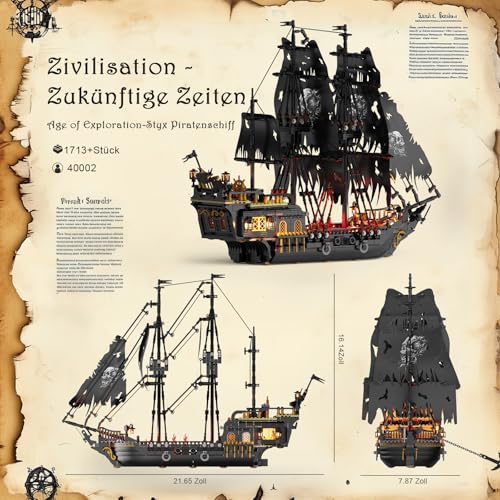 JMBricklayer Piratenschiff 40002 Maße