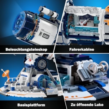 JMBricklayer Space Telescope Klemmbausteine Bausätze für Erwachsene, Weltraumteleskop Bausteine mit Lichtern 70009, Weltraumerkundungsteleskop Bausätze zum Sammeln,Geschenkidee ab 8 9 10 Jahre Jungen - 3