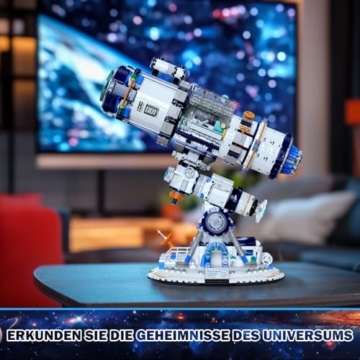JMBricklayer Space Telescope Klemmbausteine Bausätze für Erwachsene, Weltraumteleskop Bausteine mit Lichtern 70009, Weltraumerkundungsteleskop Bausätze zum Sammeln,Geschenkidee ab 8 9 10 Jahre Jungen - 5