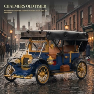 JMBricklayer Vintage Auto Klemmbausteine Erwachsene mit Licht, 50003 Retro Modellbau mit Leder-Faltverdeck, Oldtimer Car Sammler Ausstellungsset, Bausteine Geschenke für Fans Antik Fahrzeuge 14+ - 7