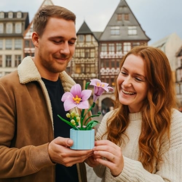 JOOZLEWELT Lilie 288 pcs Sukkulenten Bonsai Baustein Set,Pflanzen Klemmbausteine Blumen,Blumen Bausteine Mädchen,Mini Flowers Botanische Deko,Room Decor Heimdekoration - 9